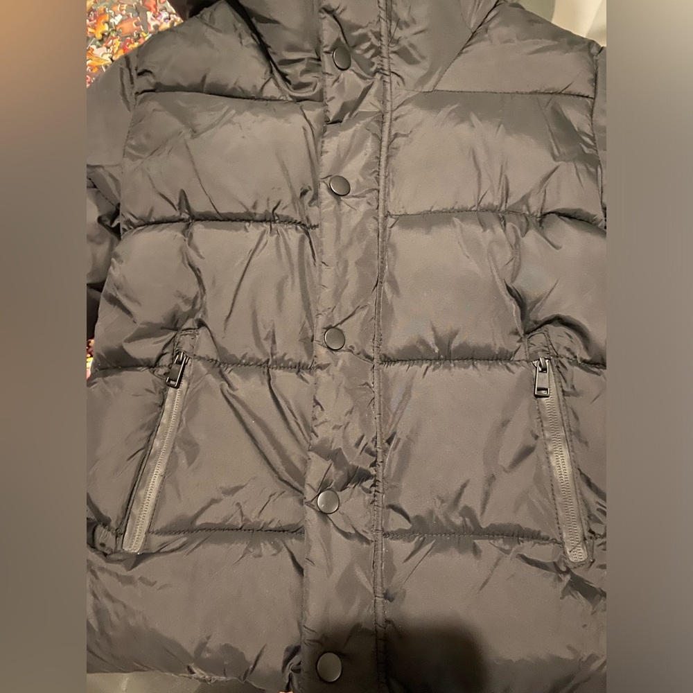Zara Boys Black Puffer coat size 7 - Picture 2 of 8
